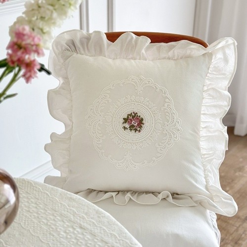 French lace cushion cover - cushion, with