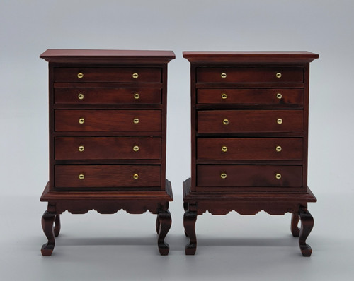 Pair dolls house mahogany - pair,