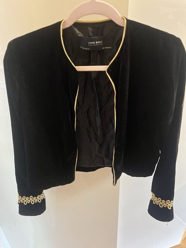 Zara black velvet embroidered - zara,