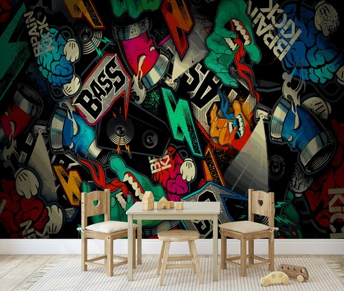 Colorful funny graffiti - colorful,