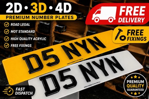 Gel number plates - 4d,