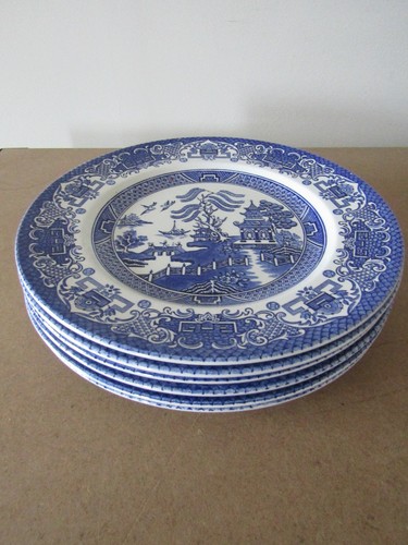 Old willow dinner plates - , x
