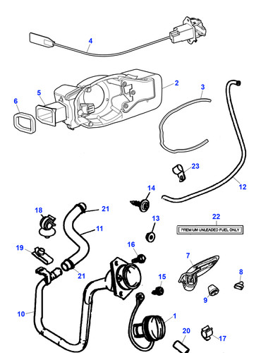 Jaguar fuel filler - fuel, cap