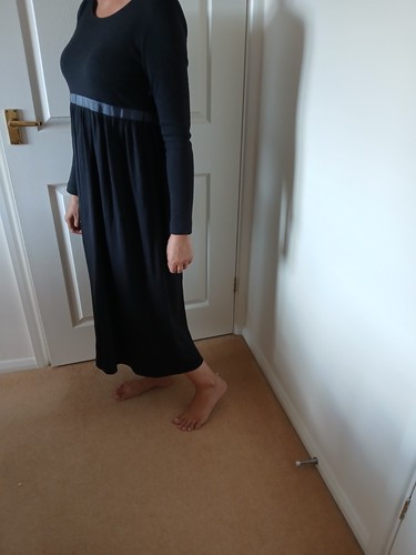 Toast wool dress black grey - wool,