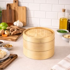 Bamboo steamer basket set - basket,