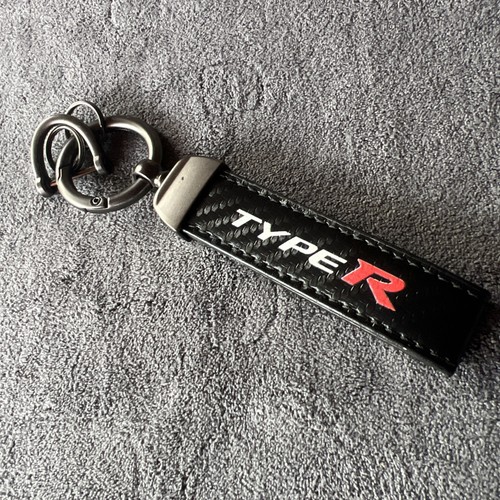 Carbon effect leather key - , ring