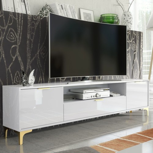 200cm white luxury high gloss - 200cm,