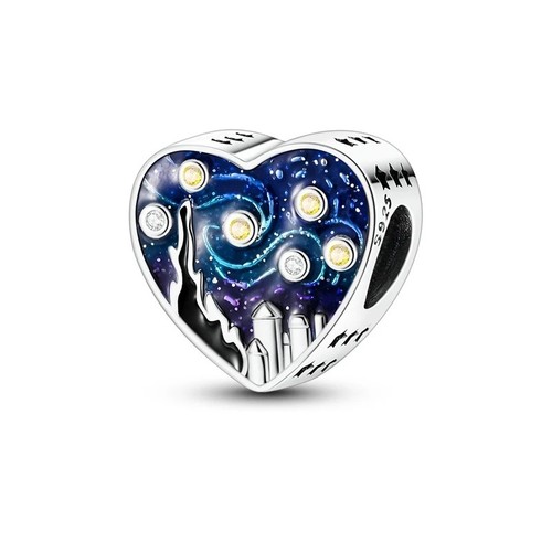 The starry night heart charm - the,