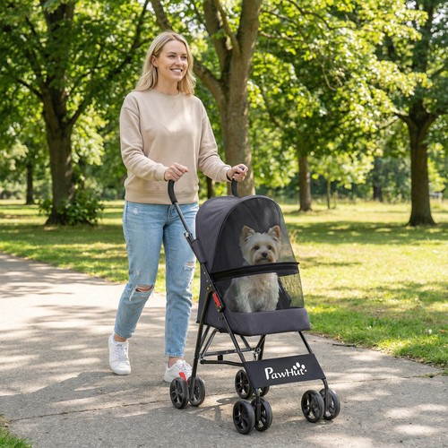 Pawhut foldable dog stroller - pawhut,