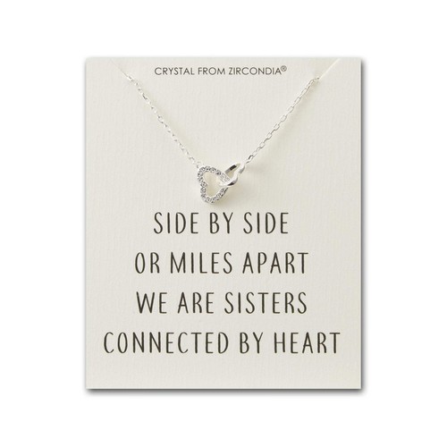 Sister heart link necklace - heart,