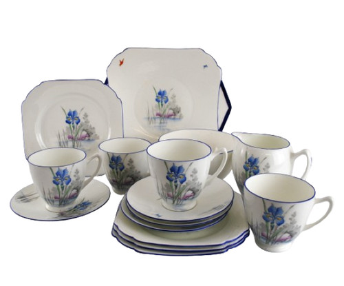 Shelley tea set iris - iris, in