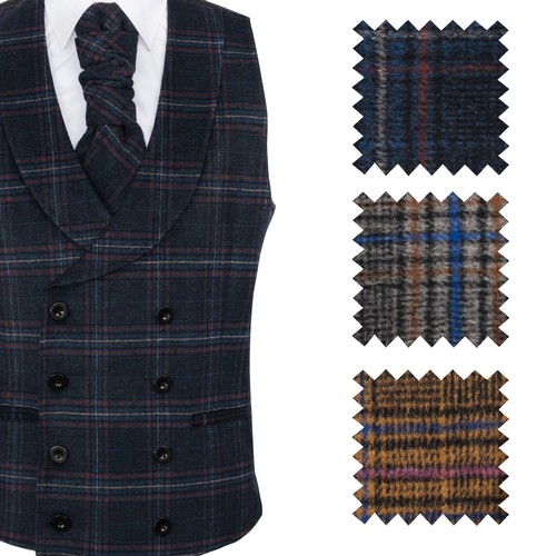 Plaid lapel wool - lapel, waistcoat