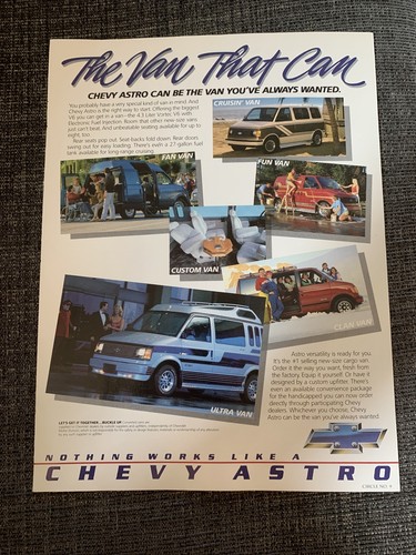 Chevy astro van vintage print - chevy,