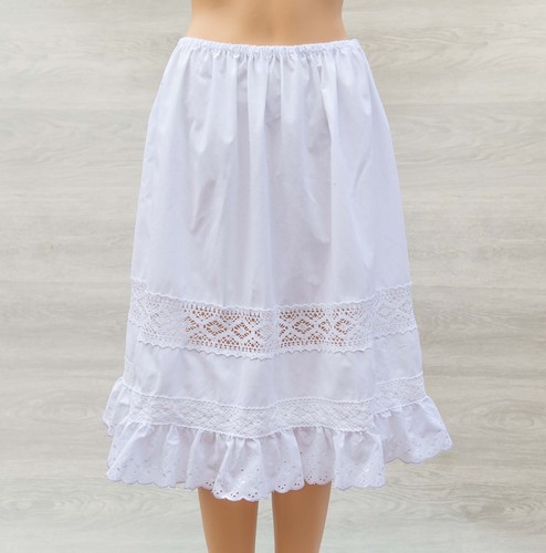 White cotton petticoat waist - white,