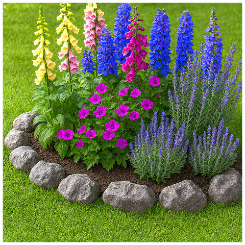 Piece stone garden edging - stone,