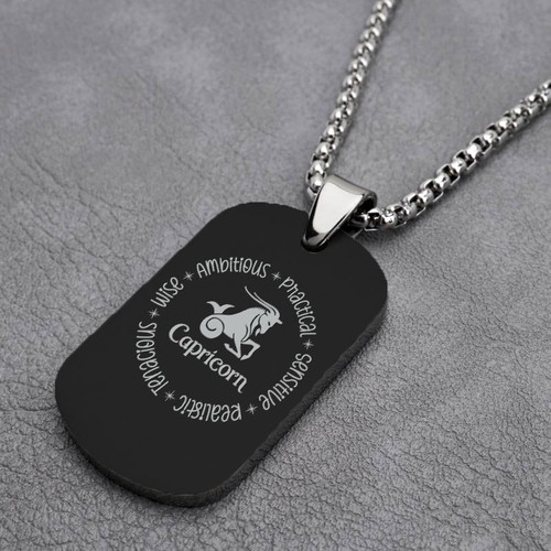 Engraved zodiac necklace - zodiac, &