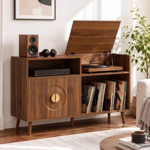 Homcom record storage cabinet - record,