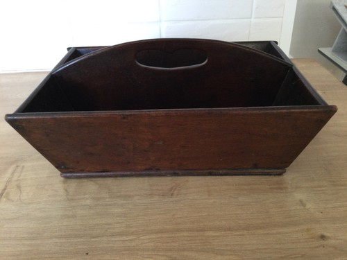 Antique mahogany cutlery caddy