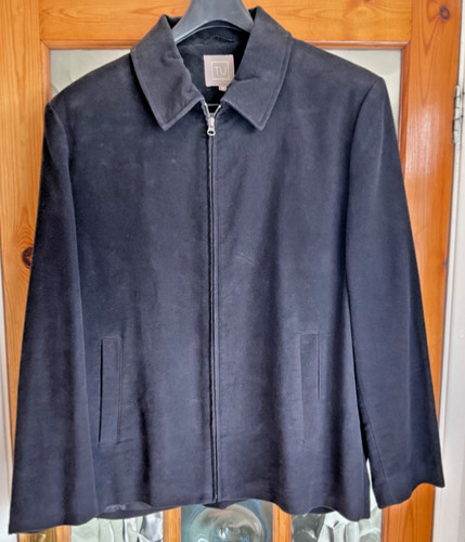 Mens black jacket sueded