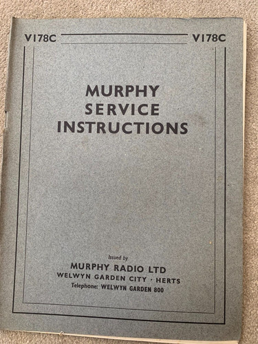 V178c murphy service manual - v178c, tv