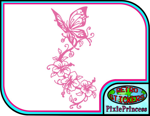 Butterfly flower vinyl - butterfly,