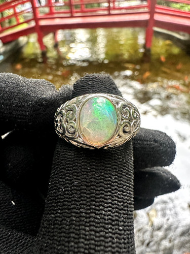 925 silver ring - white, gold
