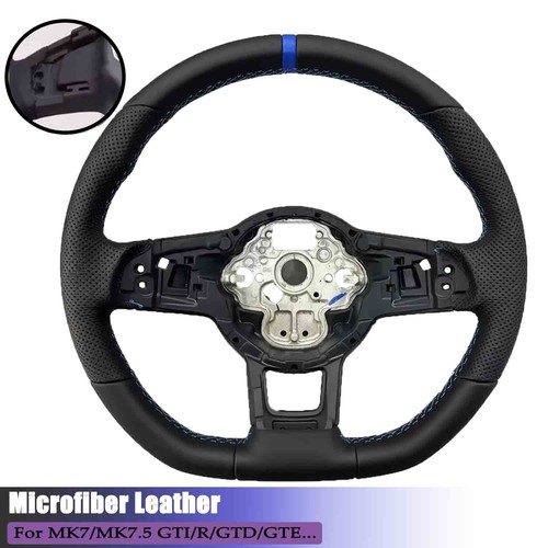 Black leather steering - leather, wheel