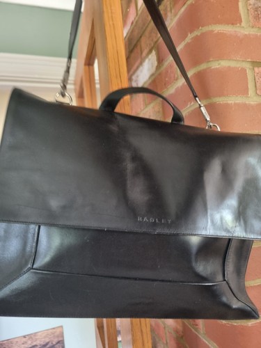 Radley black leather bag brief - bag,