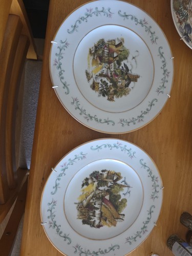 Bone china wall plates cottage - china,