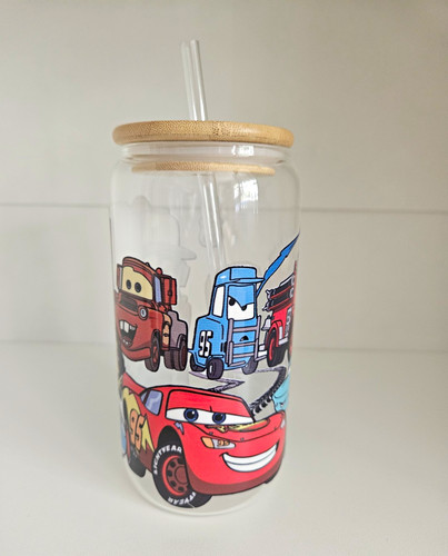 Cars clear glass tumbler - cars,
