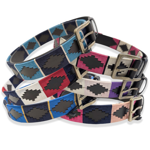 Hazy blue embroided leather - blue,