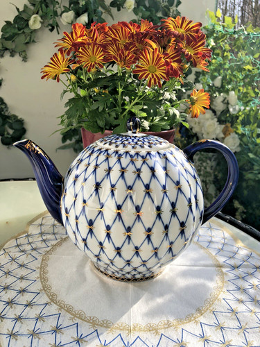 Lomonosov porcelain cobalt net - porcelain,