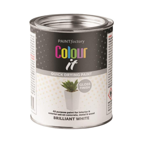 Gloss white paint quick dry - white,