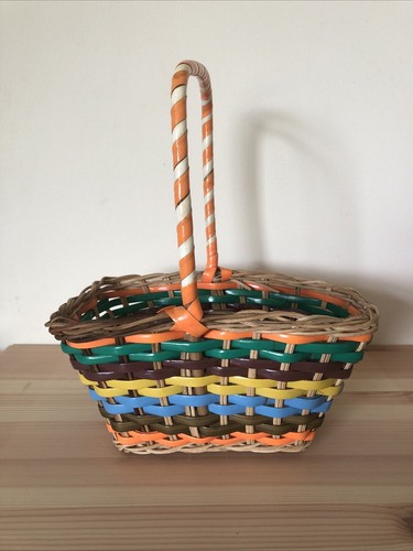 Vintage small wicker colourful - small,