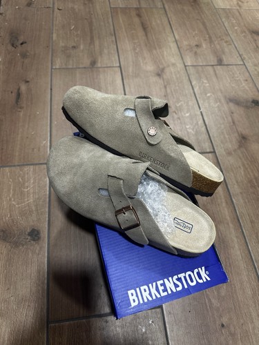 Taupe birkenstock boston - taupe, clogs