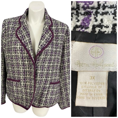 Blazer womens purple tweed - womens,