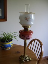 IMPRESSIVE EDWARDIAN OIL LAMP-EXCELLENT THROUGHOUT.