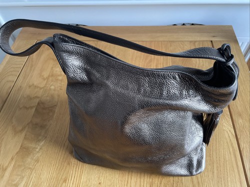 Hobbs leather metallic - metallic, pewter