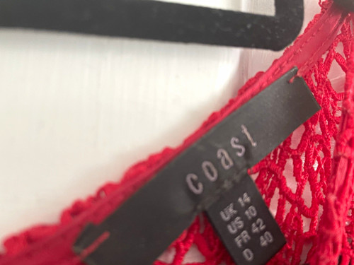 Coast red floral - lace, shift