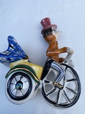 Kitsch Febland, Italy Ceramic Planter Of Man On A Rickshaw Bicycle