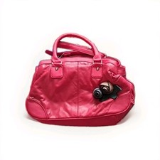 Casa di Borse Leather Shoulder Bag in Red with 3D  Rose details