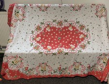 Vintage Christmas Tablecloth Fabric 