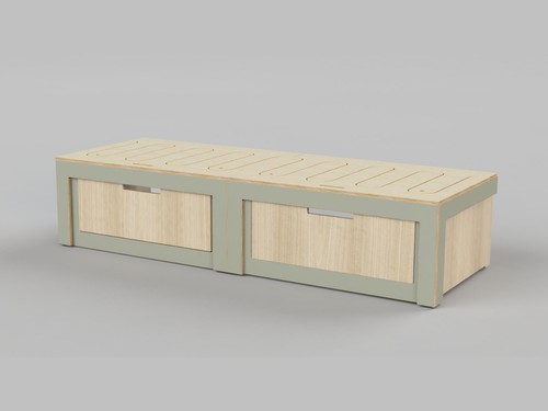 Campervan sliding sofa bed