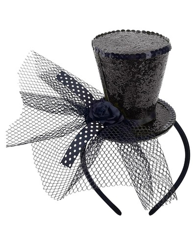 Black sequin mini - hat, with