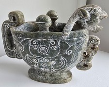 Chinese Carved Green Hardstone