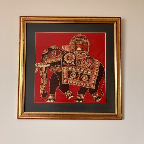 Batik artwork elephant framed - elephant,
