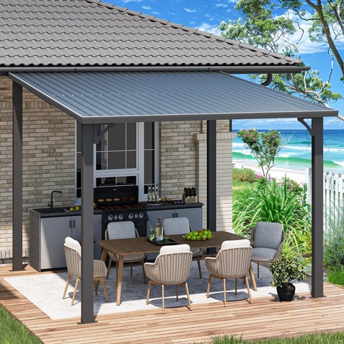 Hardtop gazebo metal - metal, lean