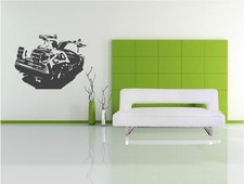 RETRO DELOREAN  CAR  - WALL ART STICKERS - BACK TO THE FUTURE