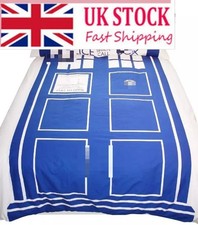 Doctor Who Duvet Cover Set Tardis Police Phone Box Design Bedding New