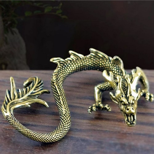 Vintage brass dragon - , ornament